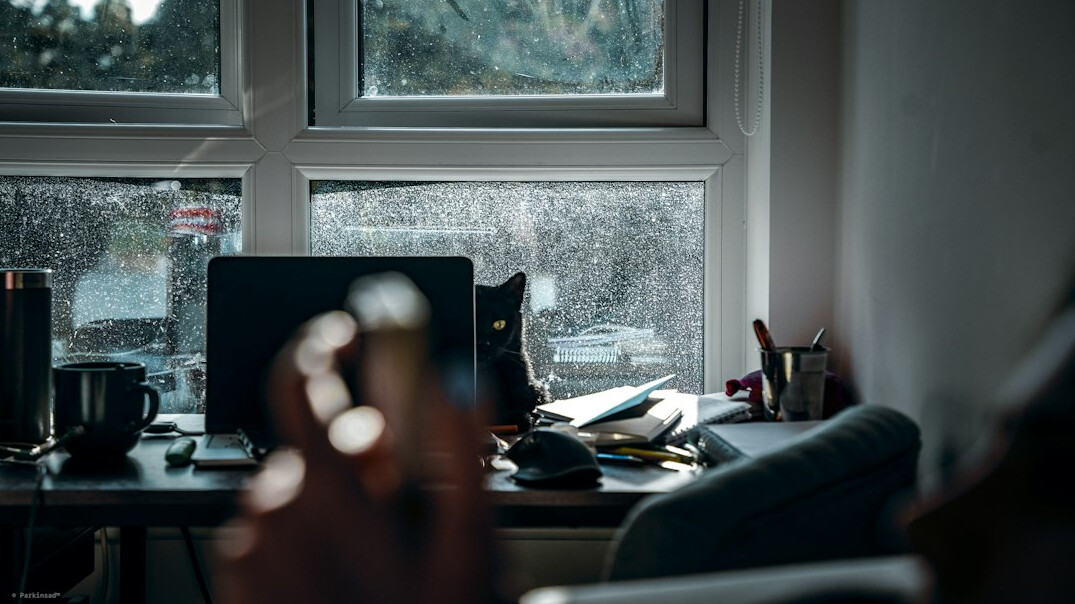 mystery writer at desk
