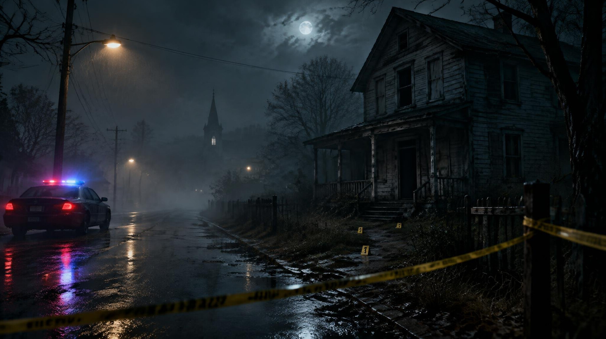 dark rainy street at night